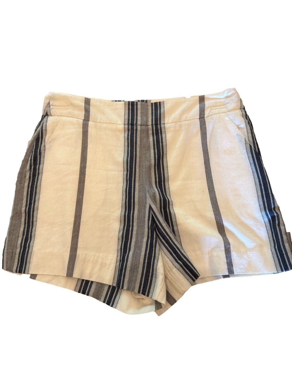 Madison High Waist White and Blue Shorts